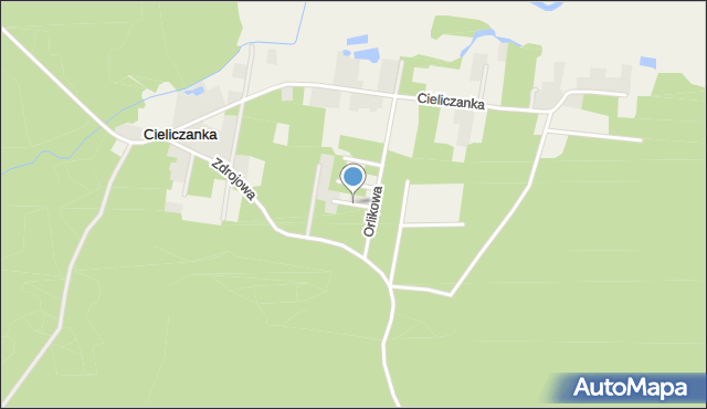 Cieliczanka, Fiołkowa, mapa Cieliczanka