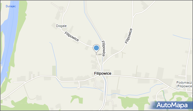 Filipowice gmina Zakliczyn, Filipowice, mapa Filipowice gmina Zakliczyn