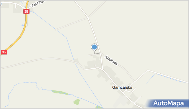 Garncarsko gmina Sobótka, Fiołkowa, mapa Garncarsko gmina Sobótka