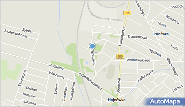 Hajnówka, Filipczuka Jana, mapa Hajnówka