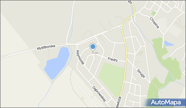 Jawor, Fiedlera Arkadego, mapa Jawor