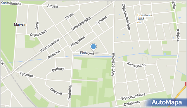 Łódź, Fiołkowa, mapa Łodzi