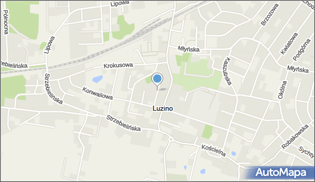 Luzino, Fiołkowa, mapa Luzino