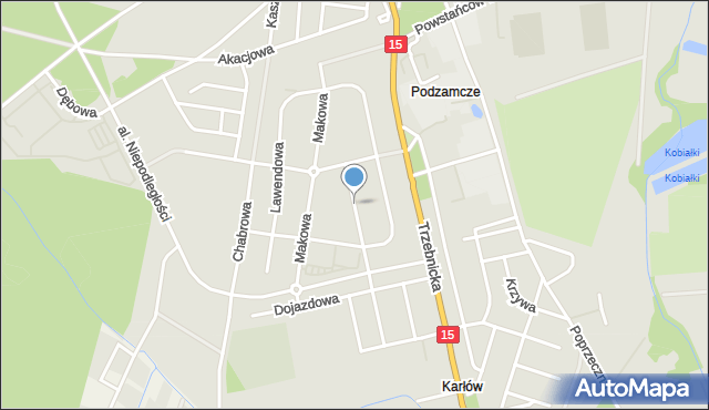 Milicz, Fiołkowa, mapa Milicz