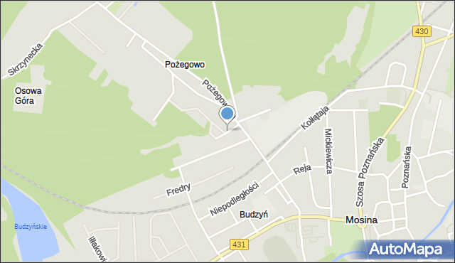 Mosina powiat poznański, Fiedlera, mapa Mosina powiat poznański