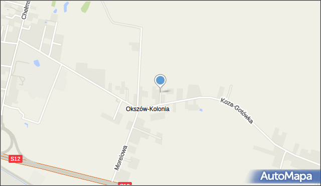 Okszów, Fiołkowa, mapa Okszów