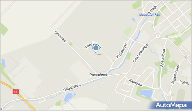 Paczków powiat nyski, Fieldorfa-Nila Augusta Emila, gen., mapa Paczków powiat nyski