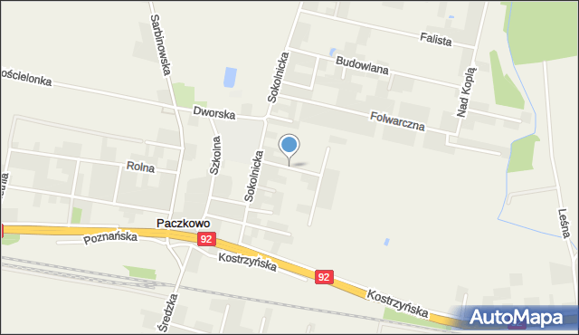 Paczkowo gmina Swarzędz, Filtrowa, mapa Paczkowo gmina Swarzędz