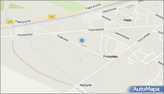 Pobiedziska, Fiołkowa, mapa Pobiedziska