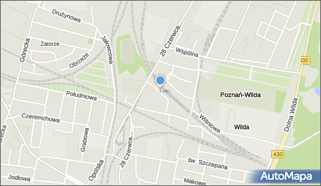 Poznań, Fiołkowa, mapa Poznania