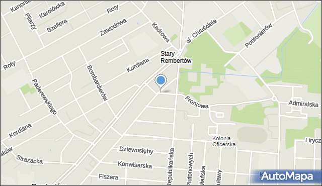 Warszawa, Fizyków, mapa Warszawy