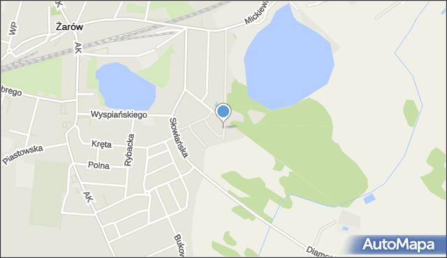 Żarów powiat świdnicki, Fiołkowa, mapa Żarów powiat świdnicki