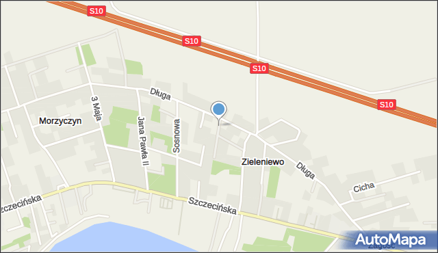 Zieleniewo gmina Kobylanka, Fieldorfa-Nila Augusta Emila, gen., mapa Zieleniewo gmina Kobylanka