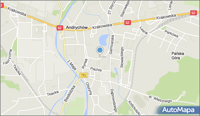 Andrychów, Floriańska, mapa Andrychów