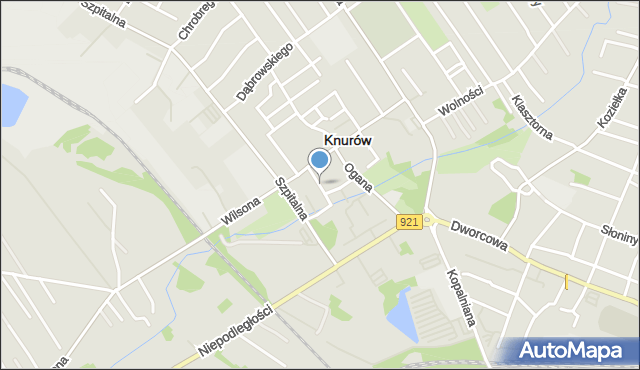 Knurów powiat gliwicki, Floriana, mapa Knurów powiat gliwicki