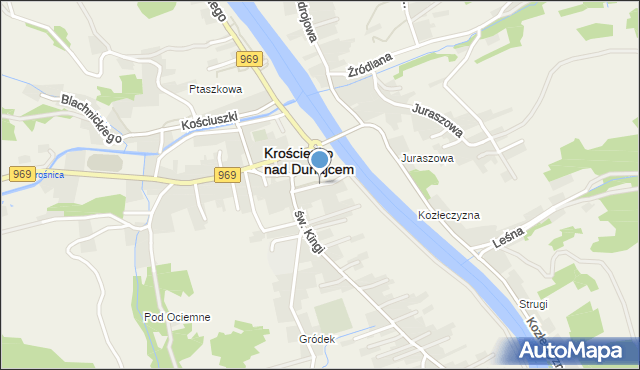 Krościenko nad Dunajcem, Flisaków Pienińskich, mapa Krościenko nad Dunajcem
