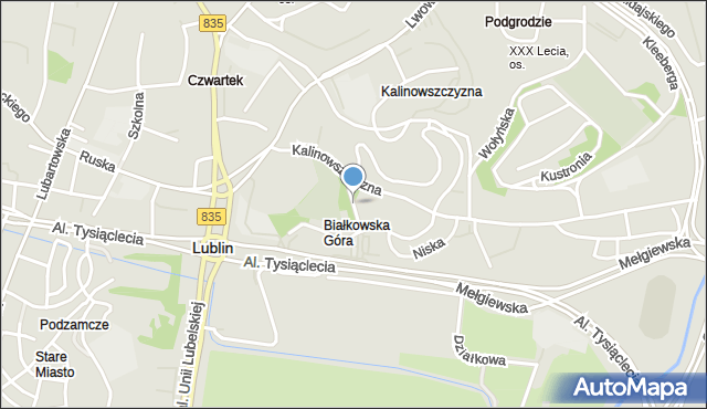 Lublin, Floriańska, mapa Lublina