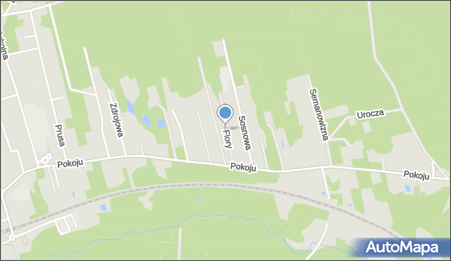 Mrozy powiat miński, Flory, mapa Mrozy powiat miński