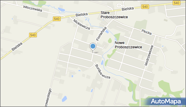 Nowe Proboszczewice, Floriańska, mapa Nowe Proboszczewice