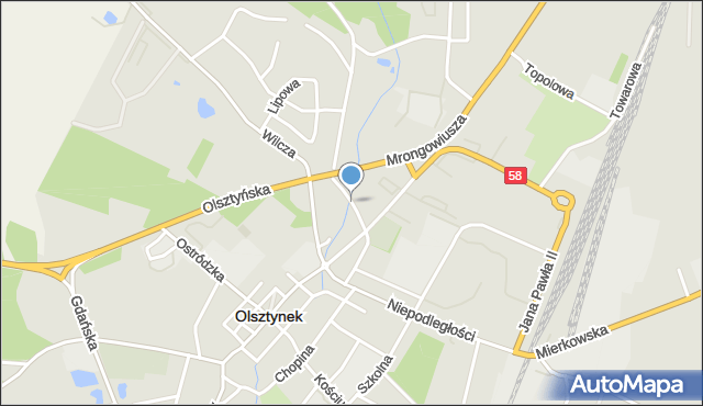 Olsztynek, Floriana, mapa Olsztynek