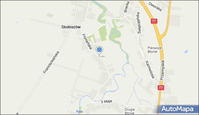 Skołoszów, Floriańska, mapa Skołoszów