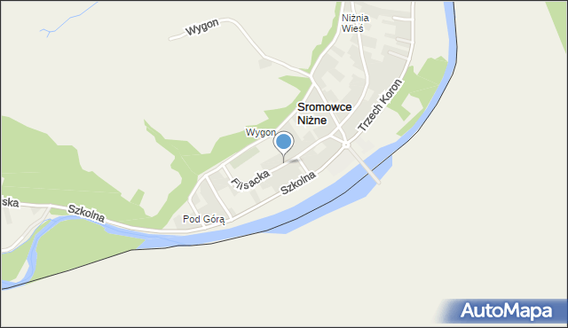 Sromowce Niżne, Flisacka, mapa Sromowce Niżne