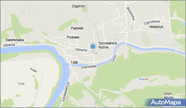 Szczawnica, Flisacka, mapa Szczawnica