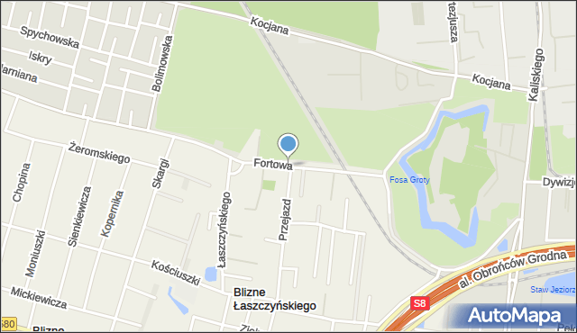 Blizne Łaszczyńskiego, Fortowa, mapa Blizne Łaszczyńskiego