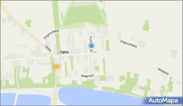 Dębe gmina Serock, Forteczna, mapa Dębe gmina Serock