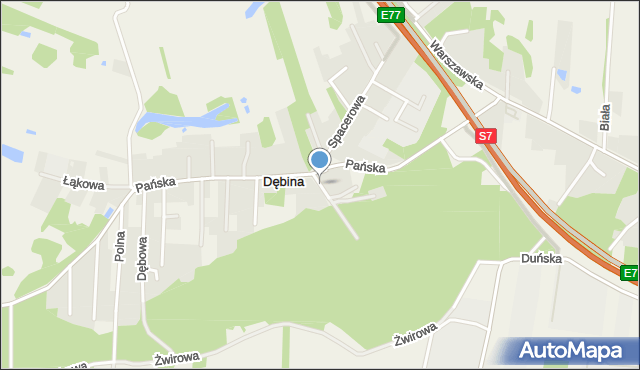 Dębina gmina Czosnów, Fortowa, mapa Dębina gmina Czosnów