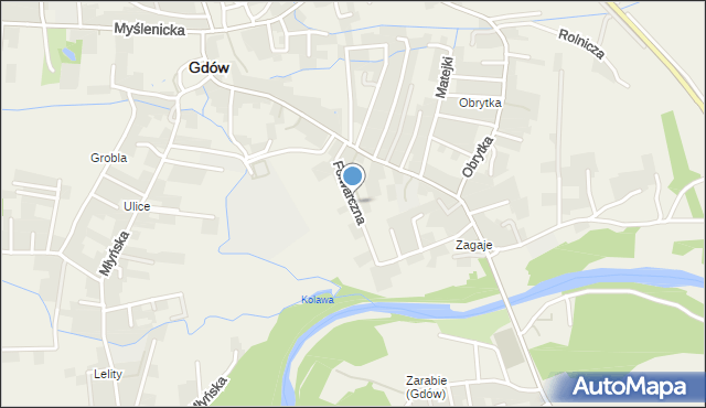 Gdów, Folwarczna, mapa Gdów