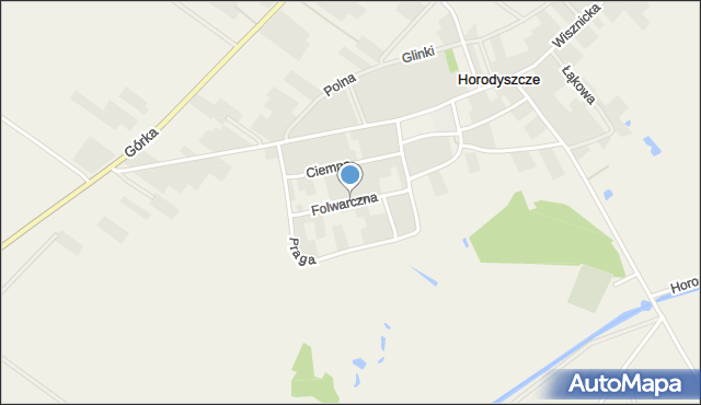 Horodyszcze gmina Wisznice, Folwarczna, mapa Horodyszcze gmina Wisznice