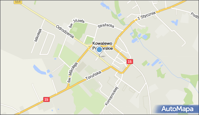 Kowalewo Pomorskie, Fosa Jagiellońska, mapa Kowalewo Pomorskie