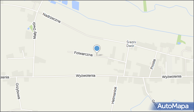 Mizerów, Folwarczna, mapa Mizerów