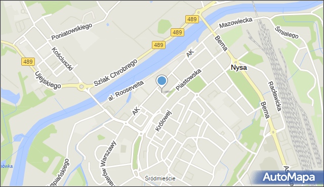 Nysa, Forteczna, mapa Nysy