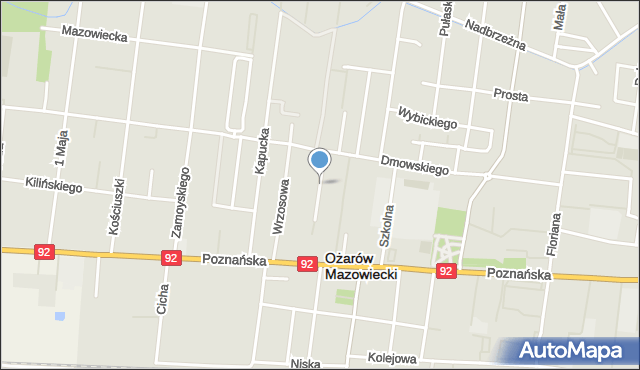 Ożarów Mazowiecki, Forsycji, mapa Ożarów Mazowiecki