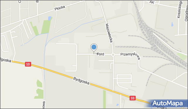 Płońsk, Ford I Henry, mapa Płońsk