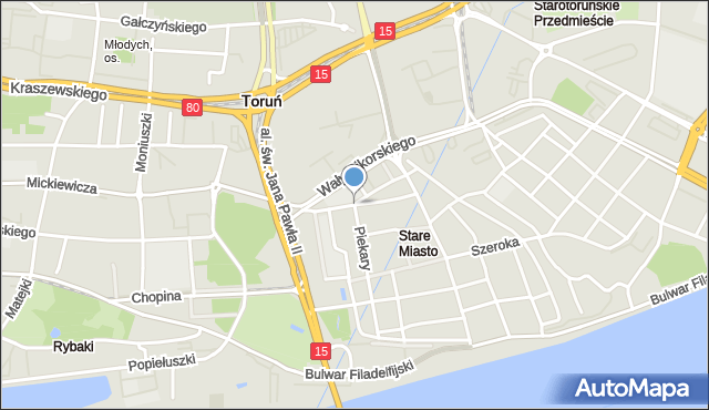 Toruń, Fosa Staromiejska, mapa Torunia