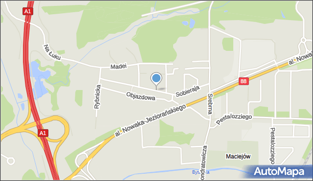 Zabrze, Fontanusa Walerego, prof., mapa Zabrza