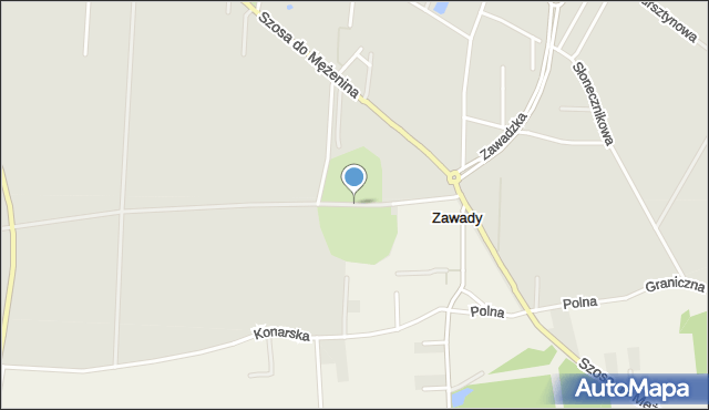 Zawady gmina Łomża, Forteczna, mapa Zawady gmina Łomża