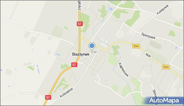 Bisztynek, Fryzjerska, mapa Bisztynek