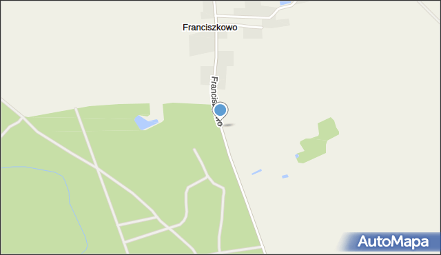 Franciszkowo gmina Złotów, Franciszkowo, mapa Franciszkowo gmina Złotów