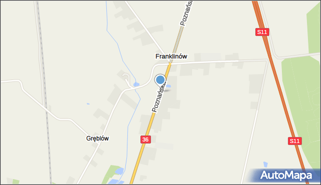 Franklinów, Franklinów, mapa Franklinów