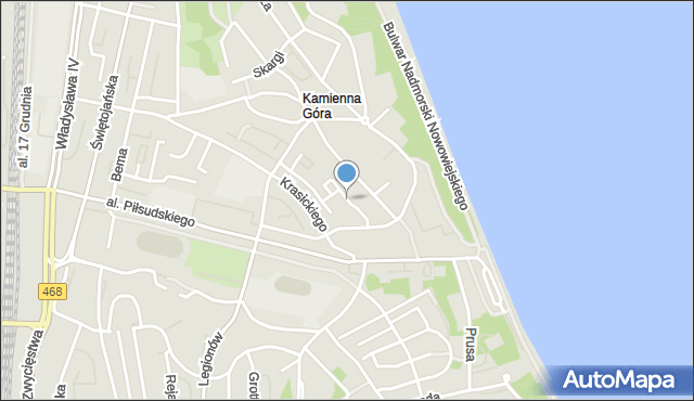 Gdynia, Fredry Aleksandra, mapa Gdyni