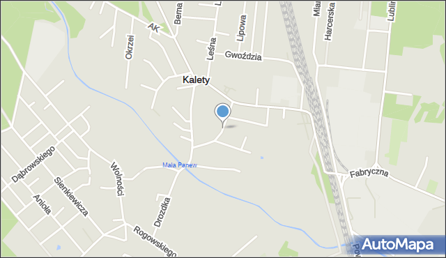Kalety powiat tarnogórski, Franciszka Żwirki i Stanisława Wigury, mapa Kalety powiat tarnogórski