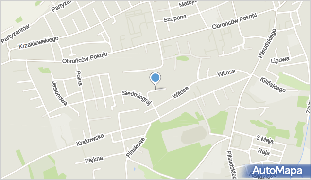 Kolbuszowa, Fredry Aleksandra, mapa Kolbuszowa