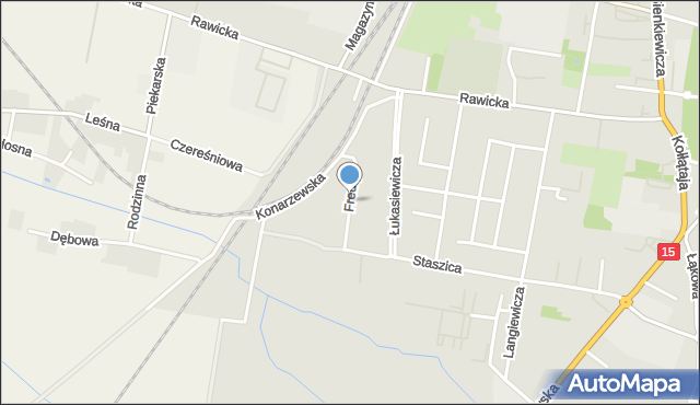 Krotoszyn, Fredry Aleksandra, mapa Krotoszyna