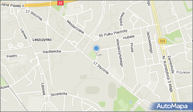 Leszno, Frycza-Modrzewskiego Andrzeja, mapa Leszno