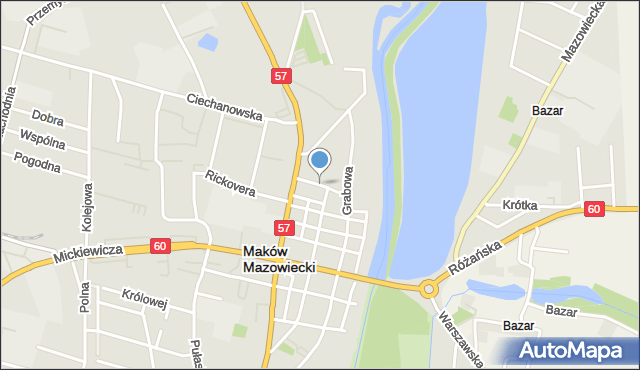 Maków Mazowiecki, Franciszkańska, mapa Maków Mazowiecki