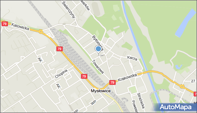 Mysłowice, Franciszka Żwirki i Stanisława Wigury, mapa Mysłowice